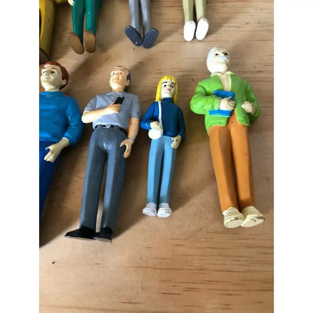 Vintage Lot Of 11 PVC people Educational Kids Toys RARE